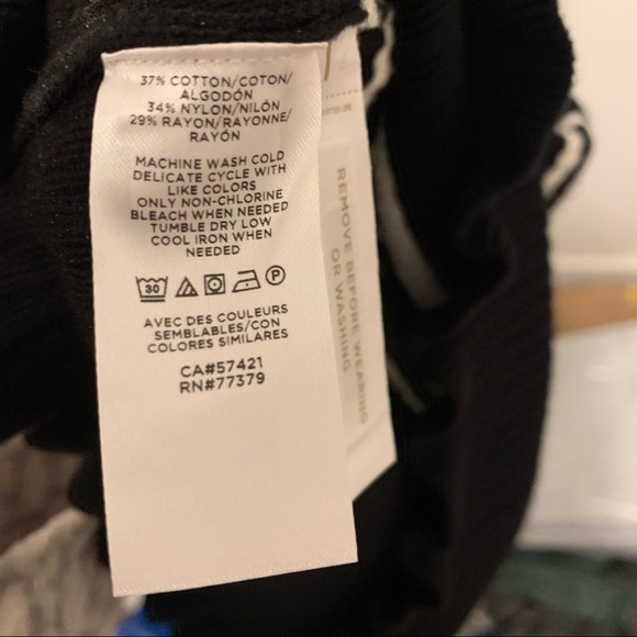 Ann Taylor Black White Striped Cotton Blend MIDI Sweater Dress Size MP NWT - Picture 5 of 6